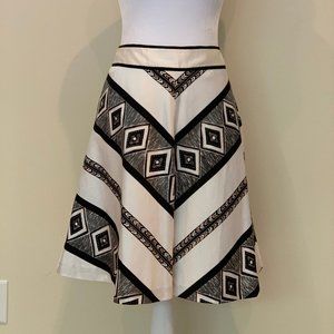 Print Silk Lined Skirt